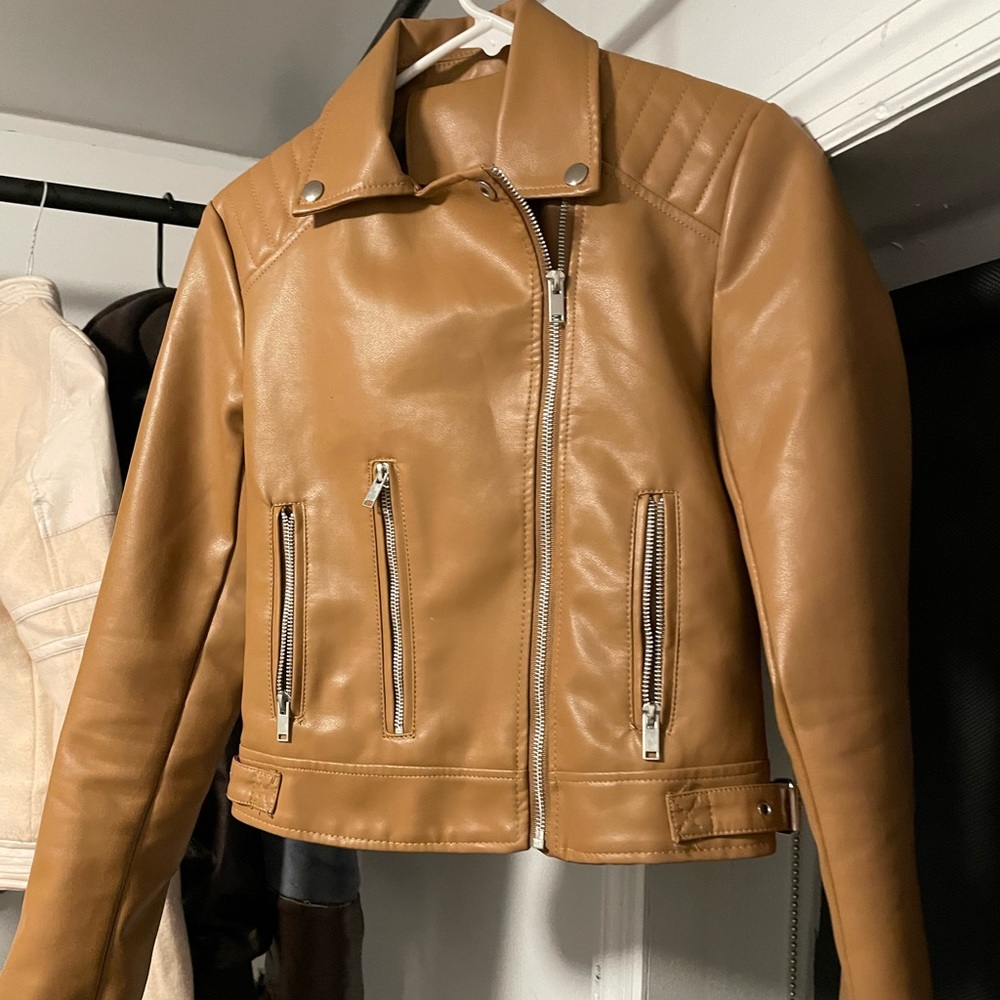 Faux Leather Tan Jacket